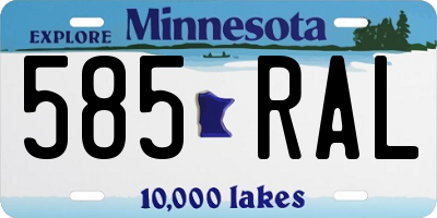 MN license plate 585RAL