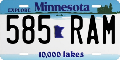 MN license plate 585RAM