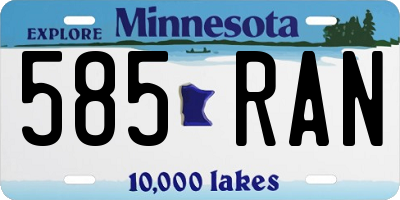 MN license plate 585RAN