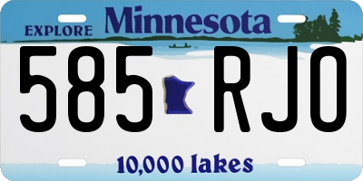 MN license plate 585RJO