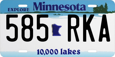 MN license plate 585RKA