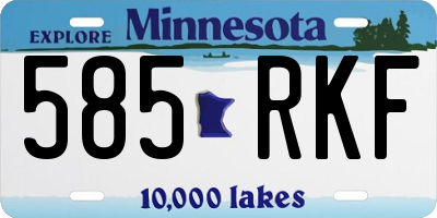 MN license plate 585RKF