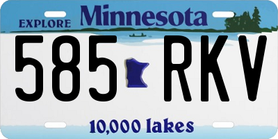 MN license plate 585RKV