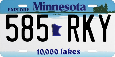 MN license plate 585RKY