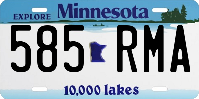 MN license plate 585RMA