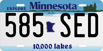 MN license plate 585SED