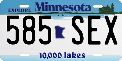 MN license plate 585SEX