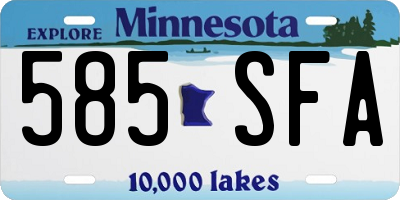 MN license plate 585SFA