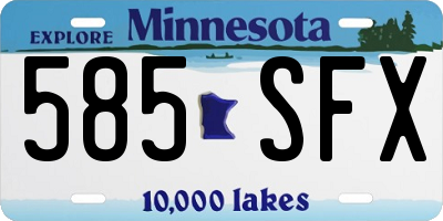 MN license plate 585SFX