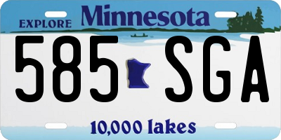 MN license plate 585SGA
