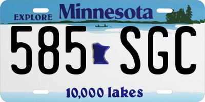 MN license plate 585SGC
