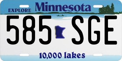 MN license plate 585SGE