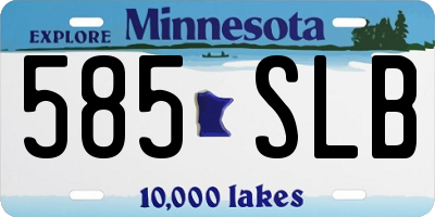 MN license plate 585SLB