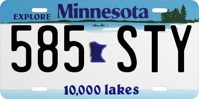 MN license plate 585STY