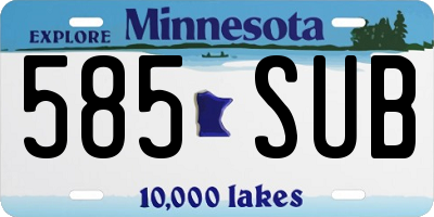 MN license plate 585SUB