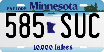 MN license plate 585SUC