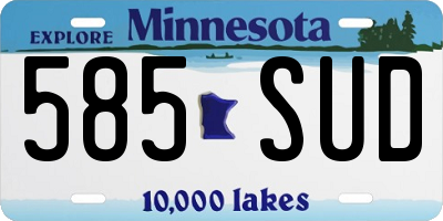 MN license plate 585SUD