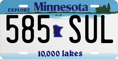 MN license plate 585SUL