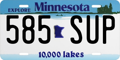 MN license plate 585SUP