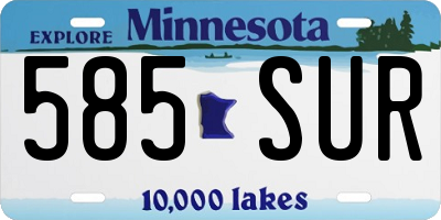 MN license plate 585SUR