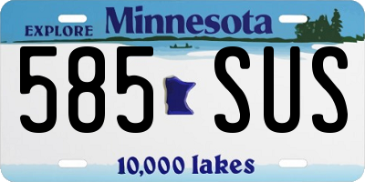 MN license plate 585SUS