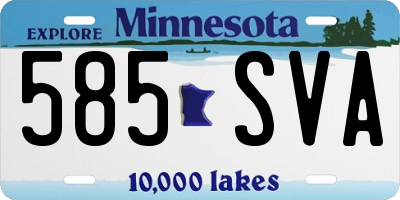 MN license plate 585SVA