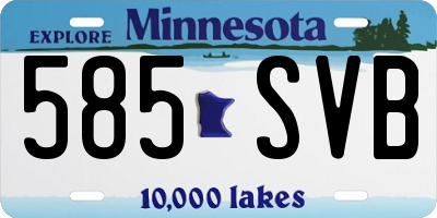 MN license plate 585SVB