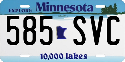 MN license plate 585SVC