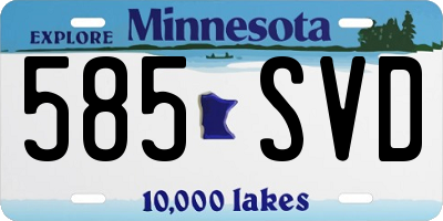 MN license plate 585SVD
