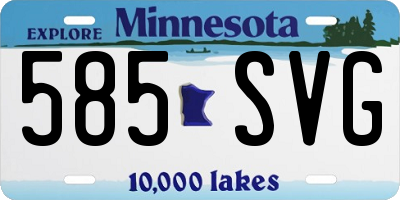MN license plate 585SVG