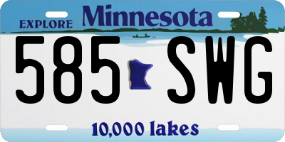 MN license plate 585SWG