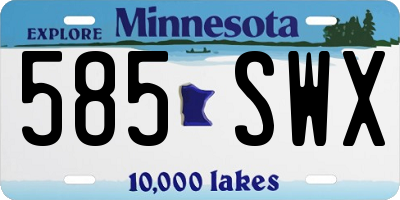 MN license plate 585SWX