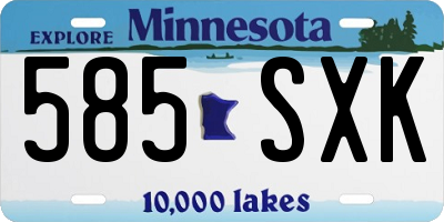 MN license plate 585SXK