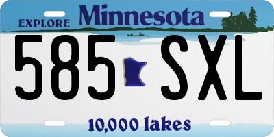 MN license plate 585SXL