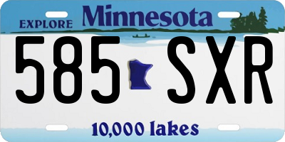 MN license plate 585SXR