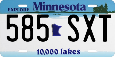 MN license plate 585SXT