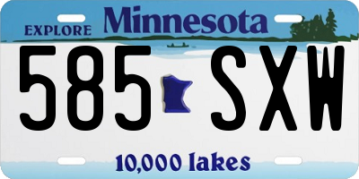MN license plate 585SXW