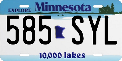 MN license plate 585SYL