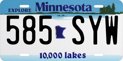 MN license plate 585SYW