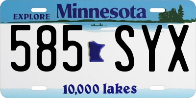 MN license plate 585SYX