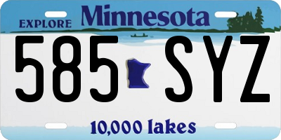 MN license plate 585SYZ