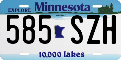 MN license plate 585SZH