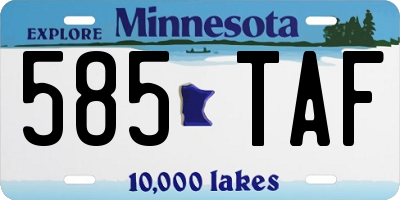 MN license plate 585TAF