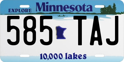 MN license plate 585TAJ