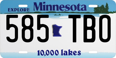 MN license plate 585TBO