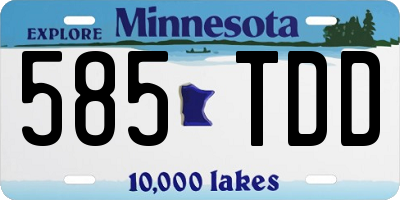 MN license plate 585TDD