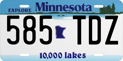 MN license plate 585TDZ