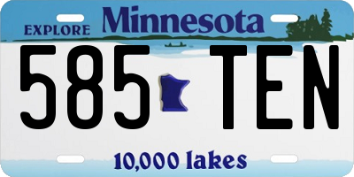 MN license plate 585TEN