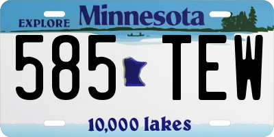 MN license plate 585TEW