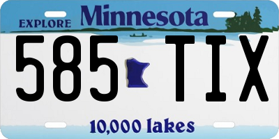 MN license plate 585TIX